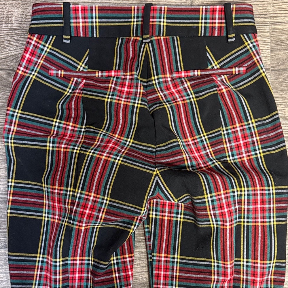 J. Crew Black & Red Plaid Straight-Leg Pants - Picture 6 of 10
